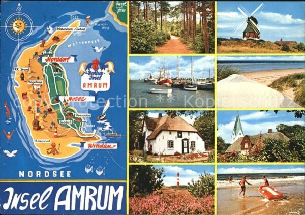 Amrum Kirche Hafen Bauernhaus Strand Dünen La