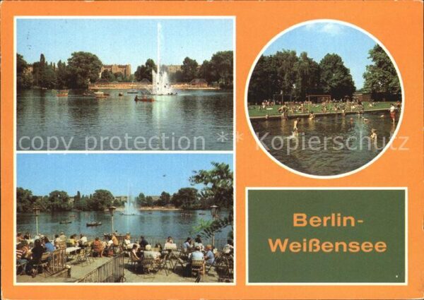 Weissensee Berlin Badestelle Fontäne im See