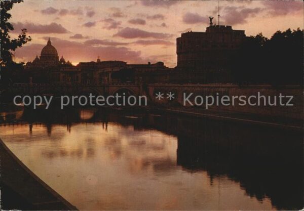 Roma Rom Brücke und Engelsburg bei Nacht