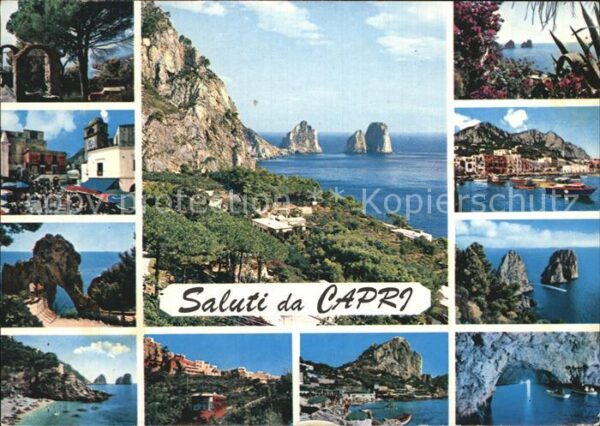 Capri Fliegeraufnahme Bucht Strand Hafen Teil