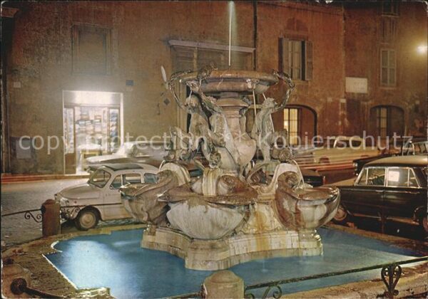 Roma Rom Schlidkrötenbrunnen bei Nacht