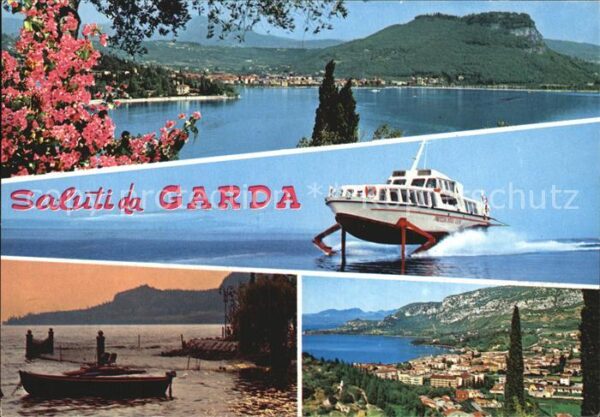 Gardasee Lago di Garda Teilansicht Hafen Tragflächenboot