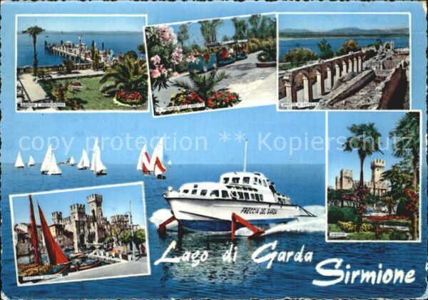 Sirmione Lago di Garda Kleiner Zug der Grotten Castello Scalig