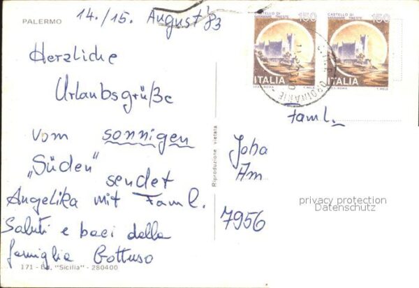 Palermo Sicilia Gesamtansicht Hafen Schiff Sardegna – Bild 2