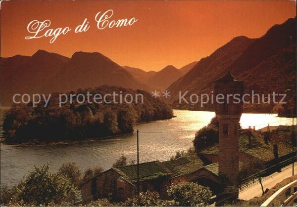 Lago di Como Gotische Türme und die Insel Comacia