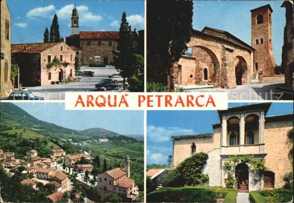 Arqua Petrarca Teilansicht Kirche Piazza