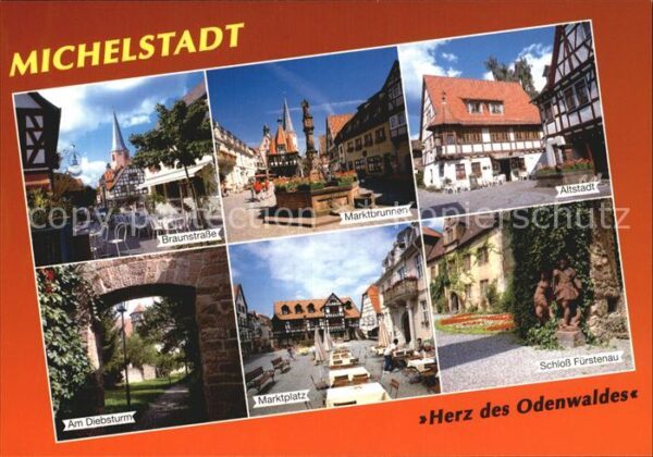 Michelstadt Marktplatz Marktbrunnen Am Diebsturm Br