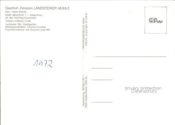 Weilrod Gasthof Pension Landsteiner Mühle – Bild 2