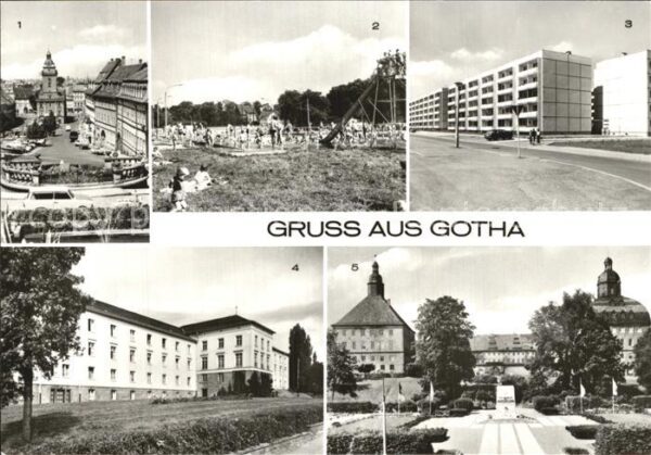 Gotha Thueringen Hauptmarkt Volksbad Neubauten Fachschul