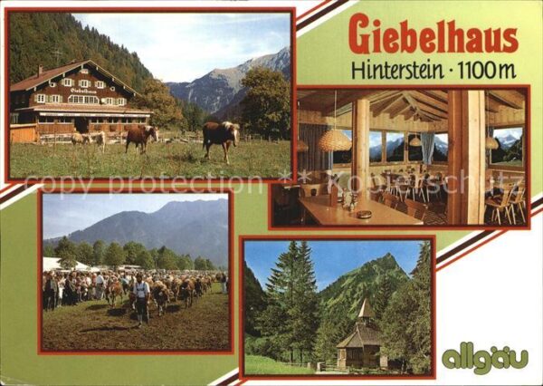 Hinterstein Bad Hindelang  Berggasthaus Giebelhaus Kirche Viehtri