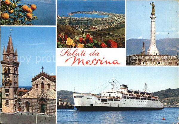 Messina Leuchtturm Kirche Hafen Panorama