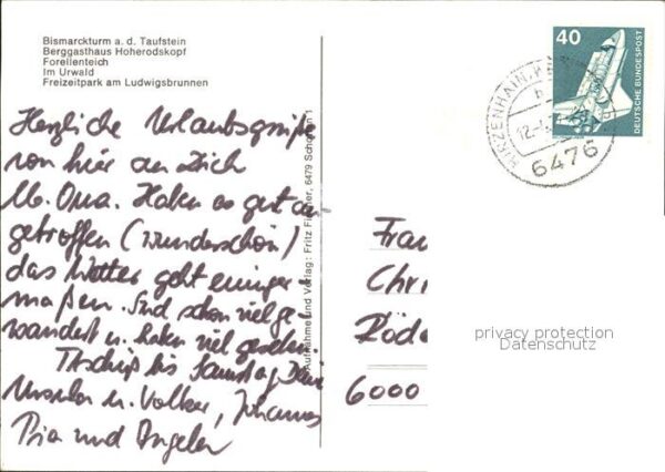Hirzenhain Wetteraukreis Bismarckturm Berggasthaus Hoherrodskopf – Bild 2