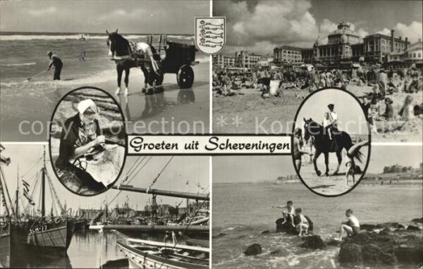 Scheveningen Strand Fischerhafen Pferdegespann