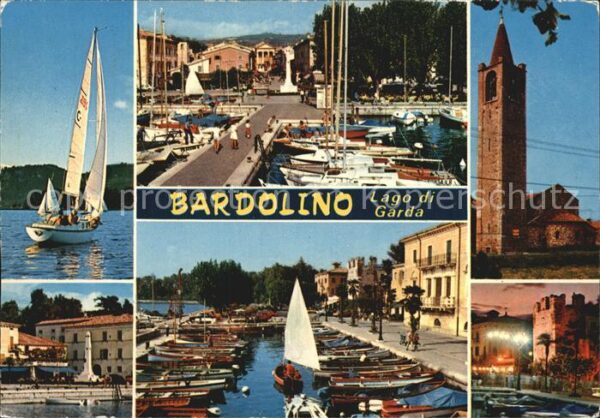 Bardolino Lago di Garda Gardasee Bootsanlegestelle Segelboote K