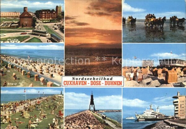 Cuxhaven Nordseebad Döse Duhnen Strand Pferdewagen Stadtans