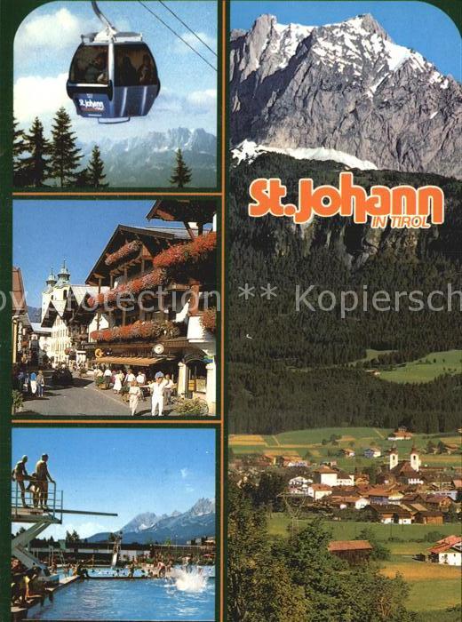 Sankt Johann Tirol Seilbahn Ortsansicht Panorama Schwimmba
