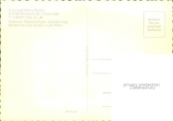 Muehlbach Hochkoenig Pension Franz und Maria Bacher Tischler – Bild 2