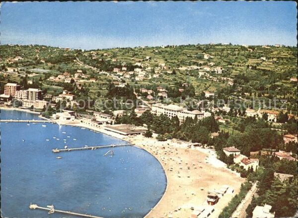Portoroz Strand Luftaufnahme