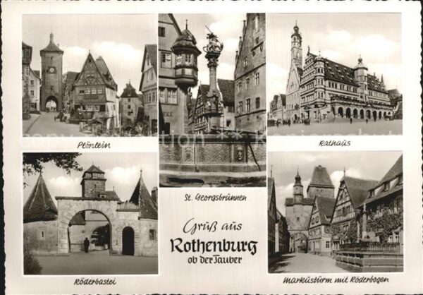 Rothenburg Tauber Röderbastei Rathaus Plönlein Markusturm