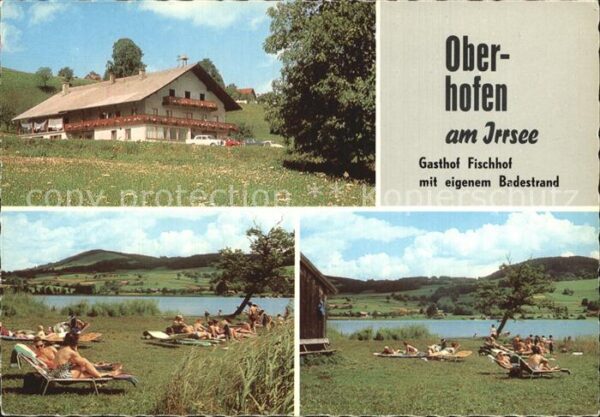 Oberhofen Irrsee Gasthof Fischhof Badestrand