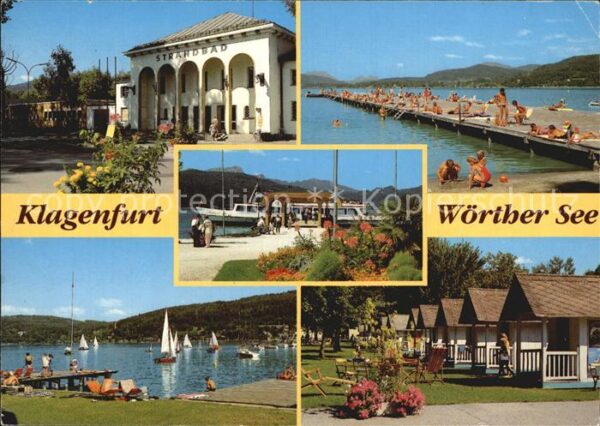 Klagenfurt Woerthersee See Strandbad Steg Personenschiff