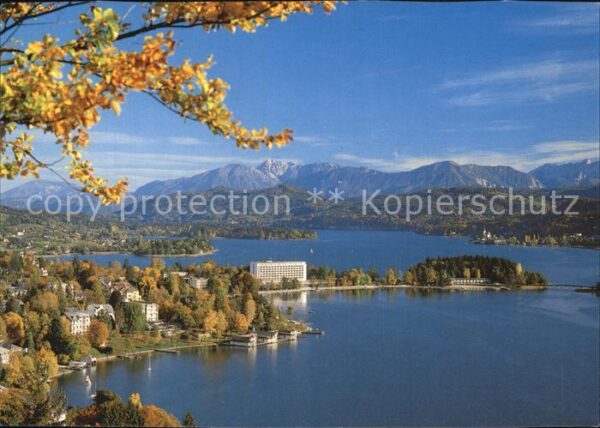 Poertschach Woerthersee Blick von der Hohen Gloriette mit Maria