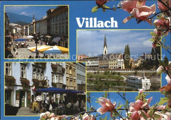 Villach Kaernten Hauptplatz Ausflugsschiff Landskron Kir