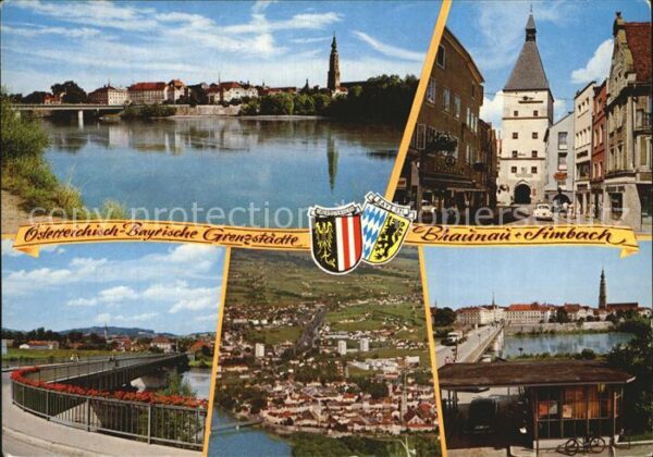Braunau Inn Vorstadtmit Stadtturm Blick nach Simbac