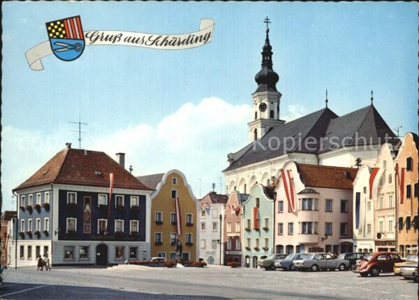 Schaerding Stadtplatz Stadtbrunnen Stadtpfarrkirch