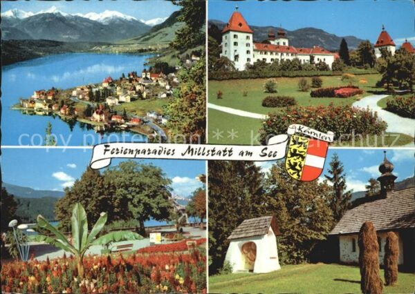 Millstatt Millstaettersee Fliegeraufnahme See Parkanlagen Strandb