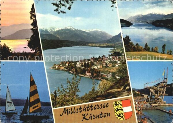 Millstatt Millstaettersee Fliegeraufnahme Strandbad mit Springtur