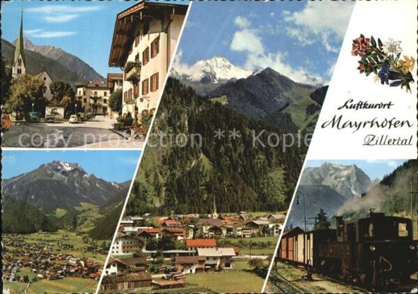 Mayrhofen Zillertal Eisenbahn Stadtansicht