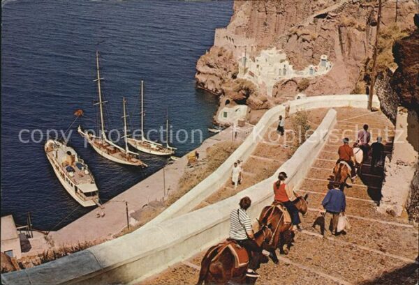 Santorin Thira Thera Zur Landungsbrücke von Phira
