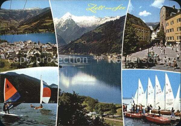 Zell See Surfer Teilansicht Stadtplatz Segelschu