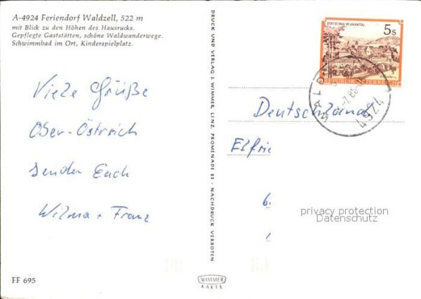 Waldzell Oberoesterreich Teilansicht Kirche Brunnen – Bild 2
