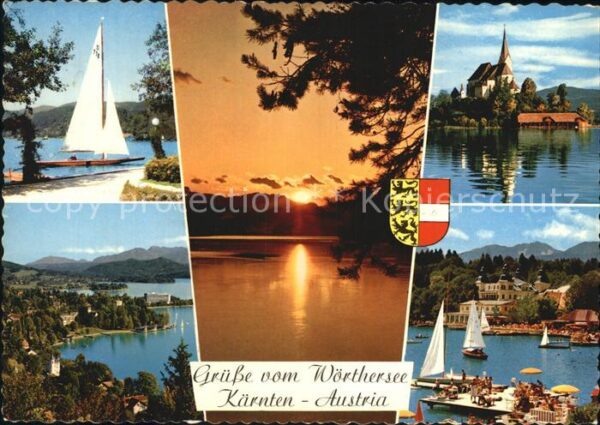 Woerthersee Kirche Velden Badestelle Abendstimmung