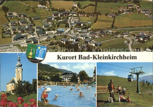 Bad Kleinkirchheim Kaernten Fliegeraufnahme Kirche Schwimmbad Bergb