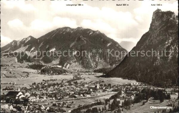Oberammergau Panorama mit Labergebirge und Kofel