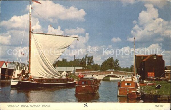 Norfolk Norwich Wroxham Bridge Segelboot Motorboot