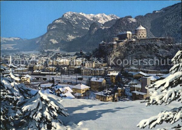 Kufstein Tirol Winterpanorama Blick auf Festung und Za