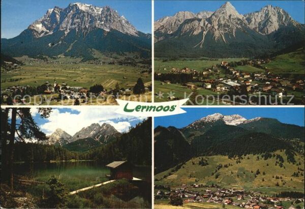 Lermoos Tirol Gesamtansicht mit Alpenpanorama Bergsee