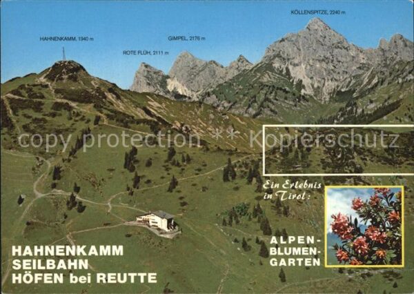 Reutte Tirol Hahnenkamm Seilbahn Höfen im Sommer Alp