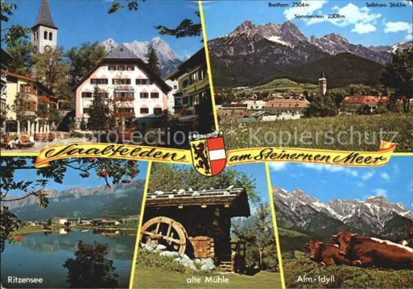 Saalfelden Steinernes Meer Ortspartie bei der Kirche Alpenpanorama
