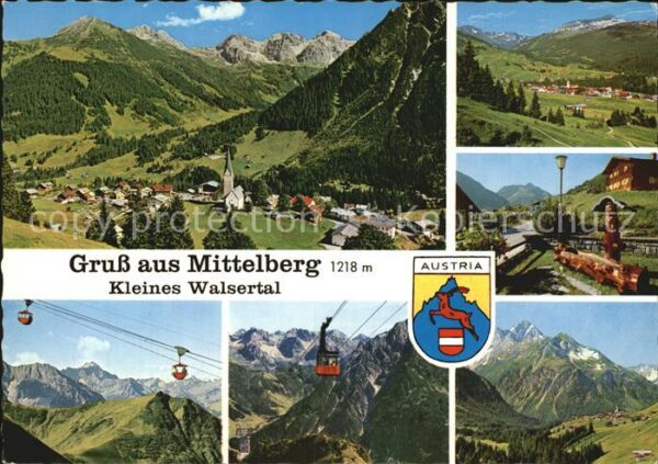 Mittelberg Kleinwalsertal Gesamtansicht mit Alpenpanorama Holzbru