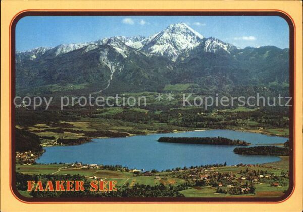 Faakersee Panorama Blick zum Mittagskogel Karawan
