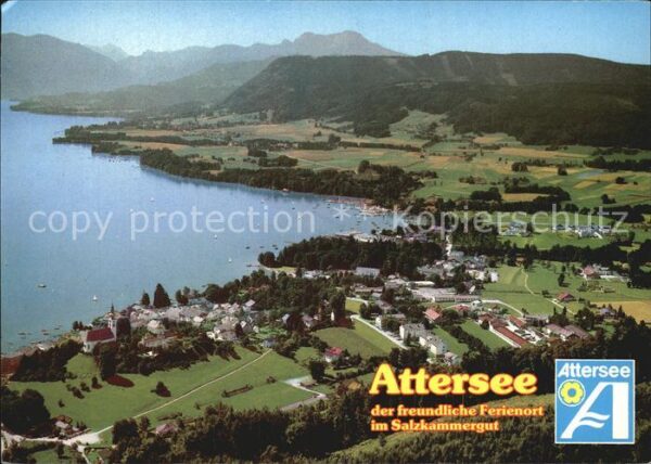 Attersee mit Schafberg Fliegeraufnahme