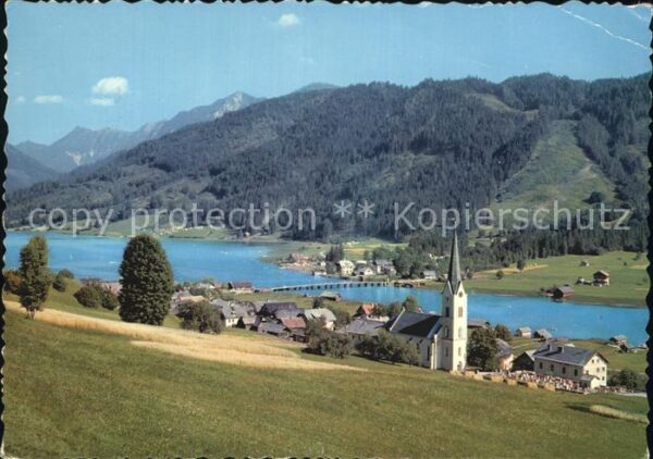 Techendorf Weissensee Ortsansicht mit Kirche Alpen