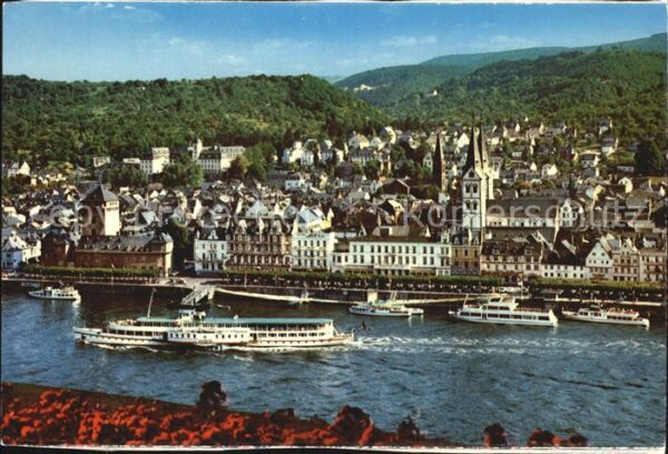 Boppard Rhein Blick über den Rhein Dampfer