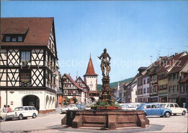 Gengenbach Brunnen Fachwerkhäuser Innenstadt