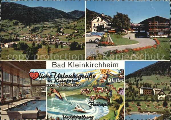 Bad Kleinkirchheim Kaernten Panorama Ortspartie Thermalbad Freibad